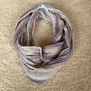 Women’s scarf looks great with denim jacket